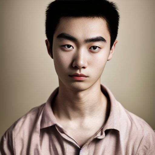 a portrait of a 20yo man from China