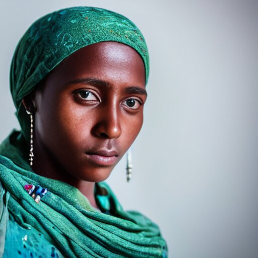 a portrait of a 20yo woman from Djibouti