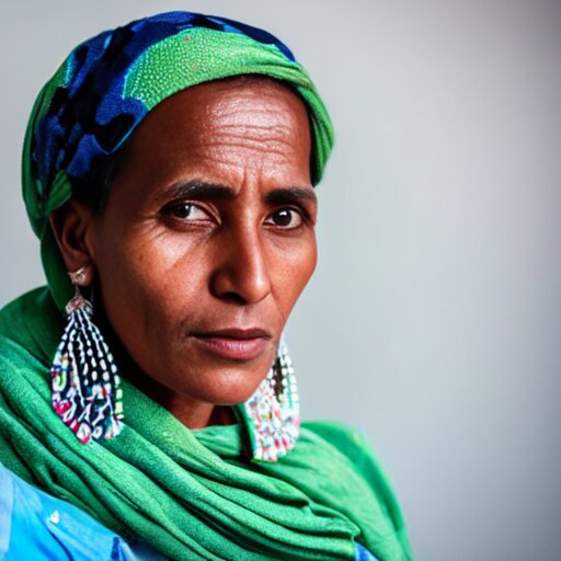 a portrait of a 21yo woman from Eritrea