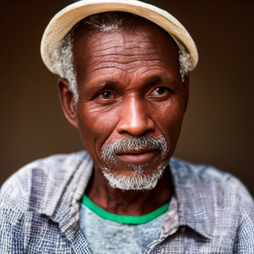 a portrait of a 22yo man from Haiti